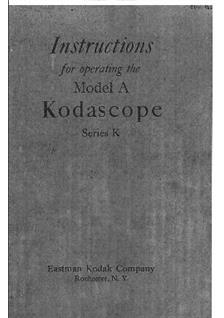 Kodak Kodascope A manual. Camera Instructions.